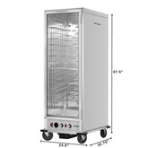 33 in. Commercial Insulated Heated Holding/Proofing Cabinet with Glass Door and Wire Racks in Silver (KM-CHP36-WIGL)